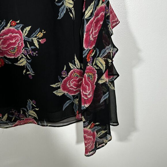 Anthropologie Nanette Lepore Margarita Blouse 100% Silk Size Medium Floral - Picture 10 of 10